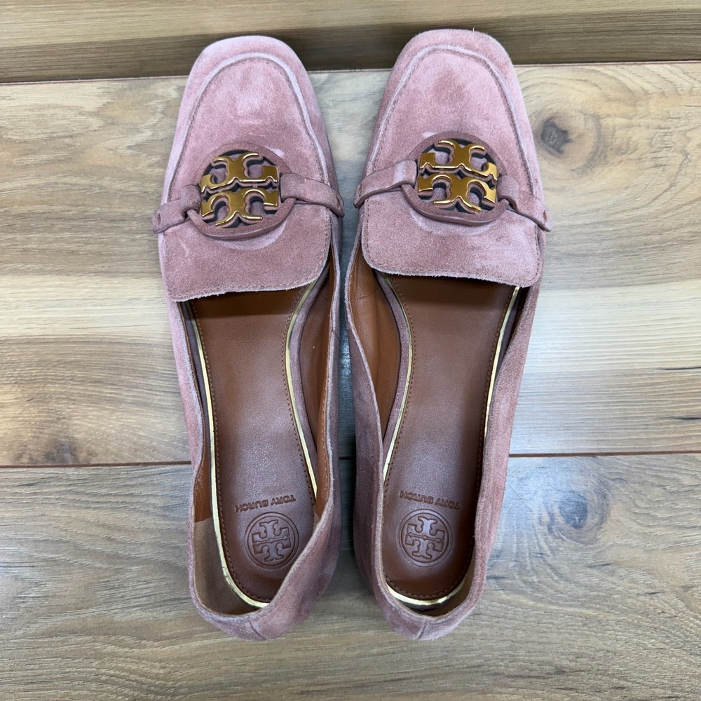Tory Burch Metal Miller Loafers Mauve 10 M Pink Modern Office Casual Minimalist - Picture 8 of 11